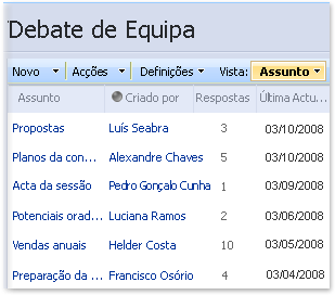 Debates numa área de debate